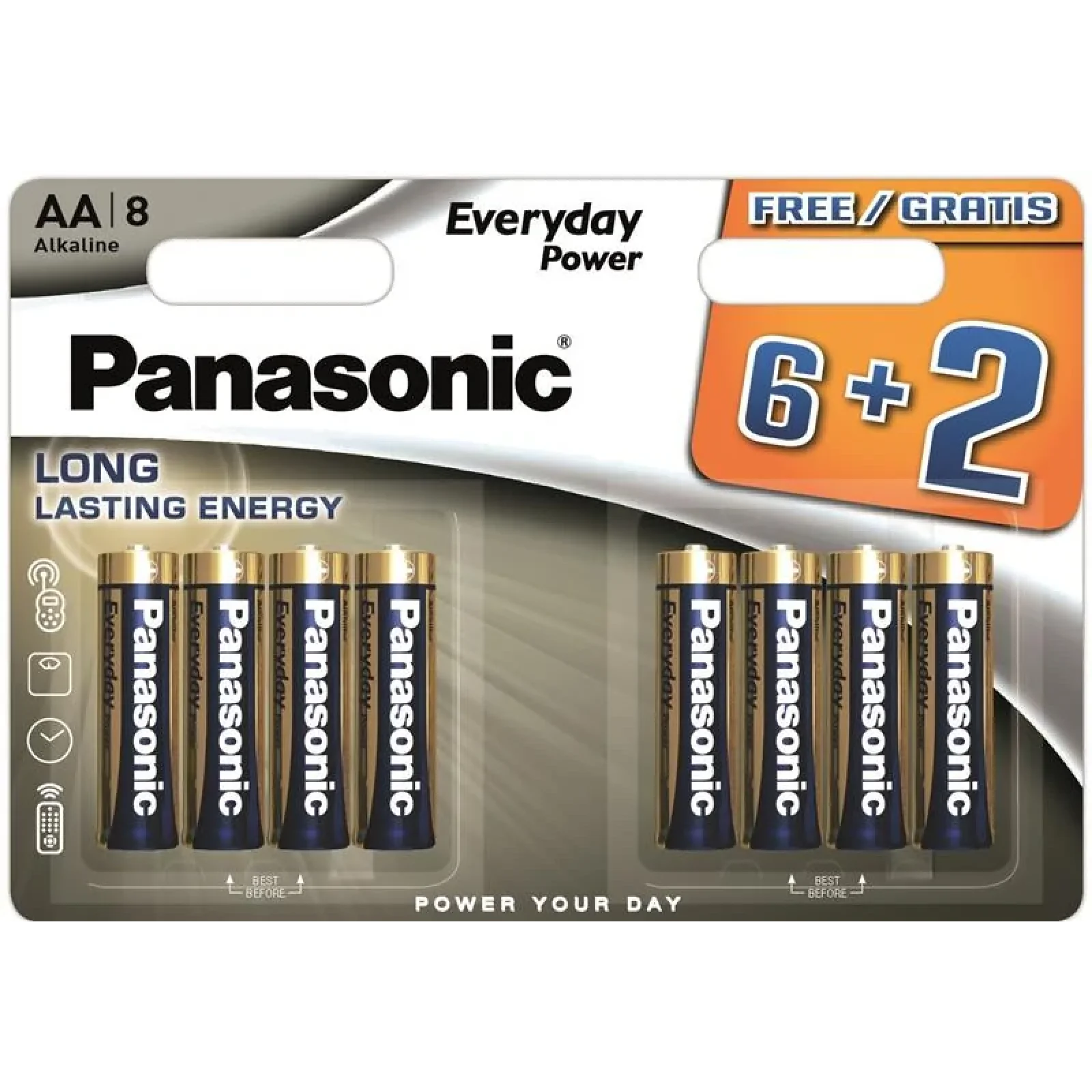 Батарейка Panasonic Everyday Power лужна AA блістер, 8 шт., LR6REE/8B2F UA